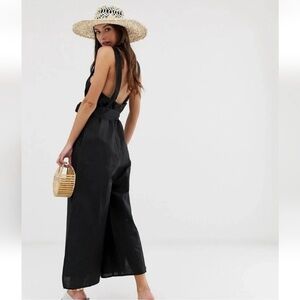 SEAFOLLY Womens Black Criss Cross Back One Piece Jumpsuit